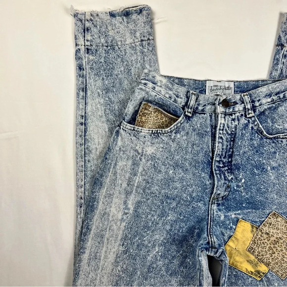 Vintage 80’s Patchwork Acid Wash Jeans - Picture 10 of 12
